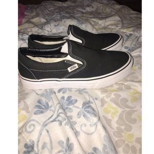 Black and white Slip on Vans